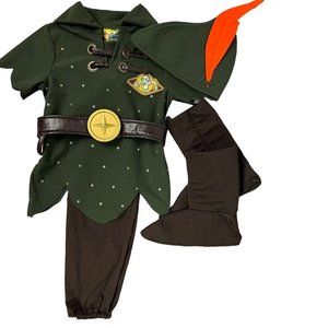 Disney Kids Peter Pan Halloween Costume Hat Boot Covers Youth 4 XS